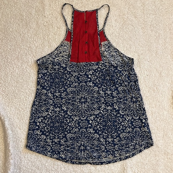 Lucky Brand size M blue and red tank top - Picture 3 of 4